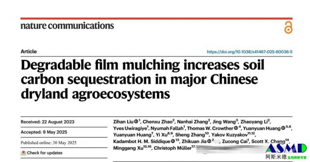 NC|可降解地膜覆盖增加了中国主要旱地农业生态系统的土壤碳固存